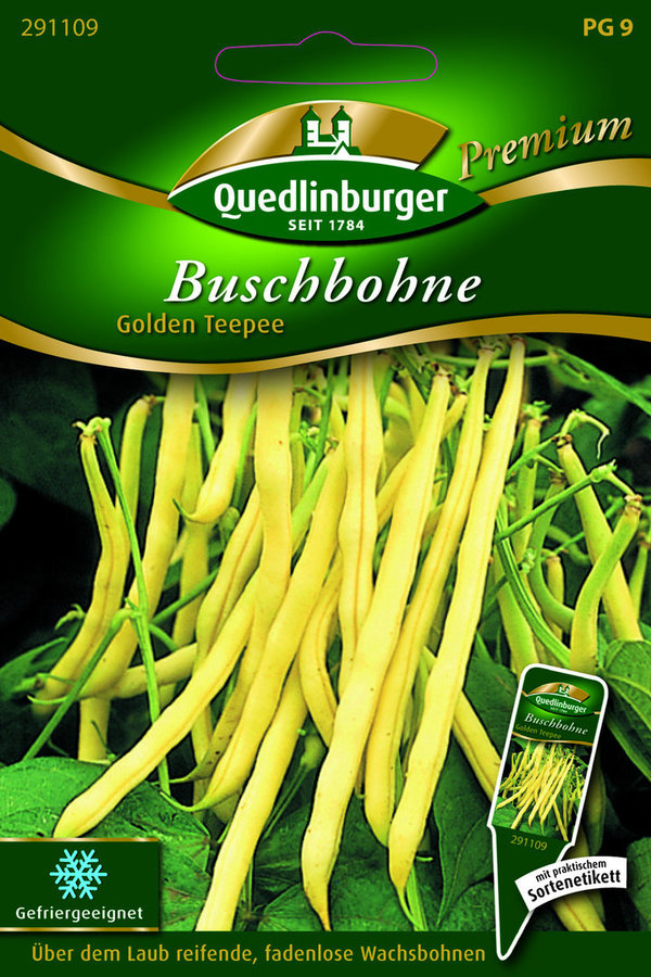 Quedlinburger Saatgut - Buschbohnen Premium Samen - Golden Teepee